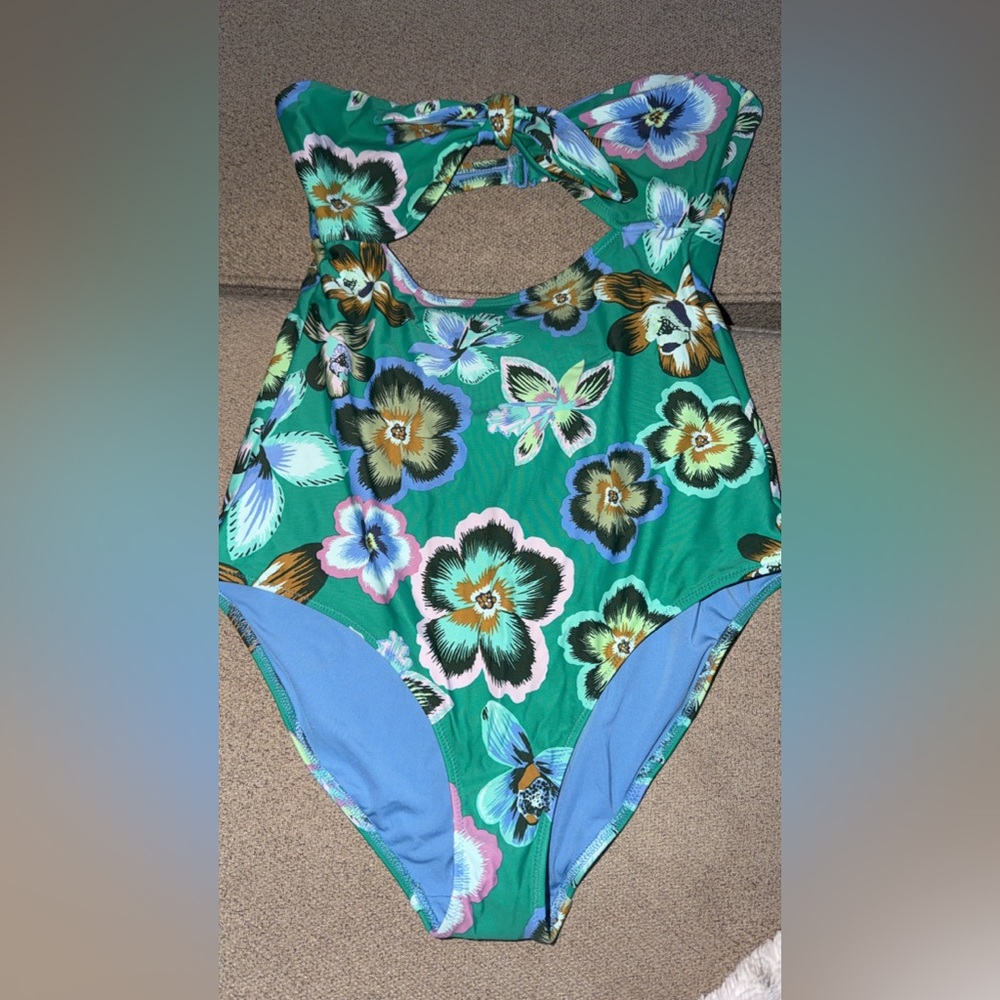 Women’s Green Floral One-Piece Swimsuit